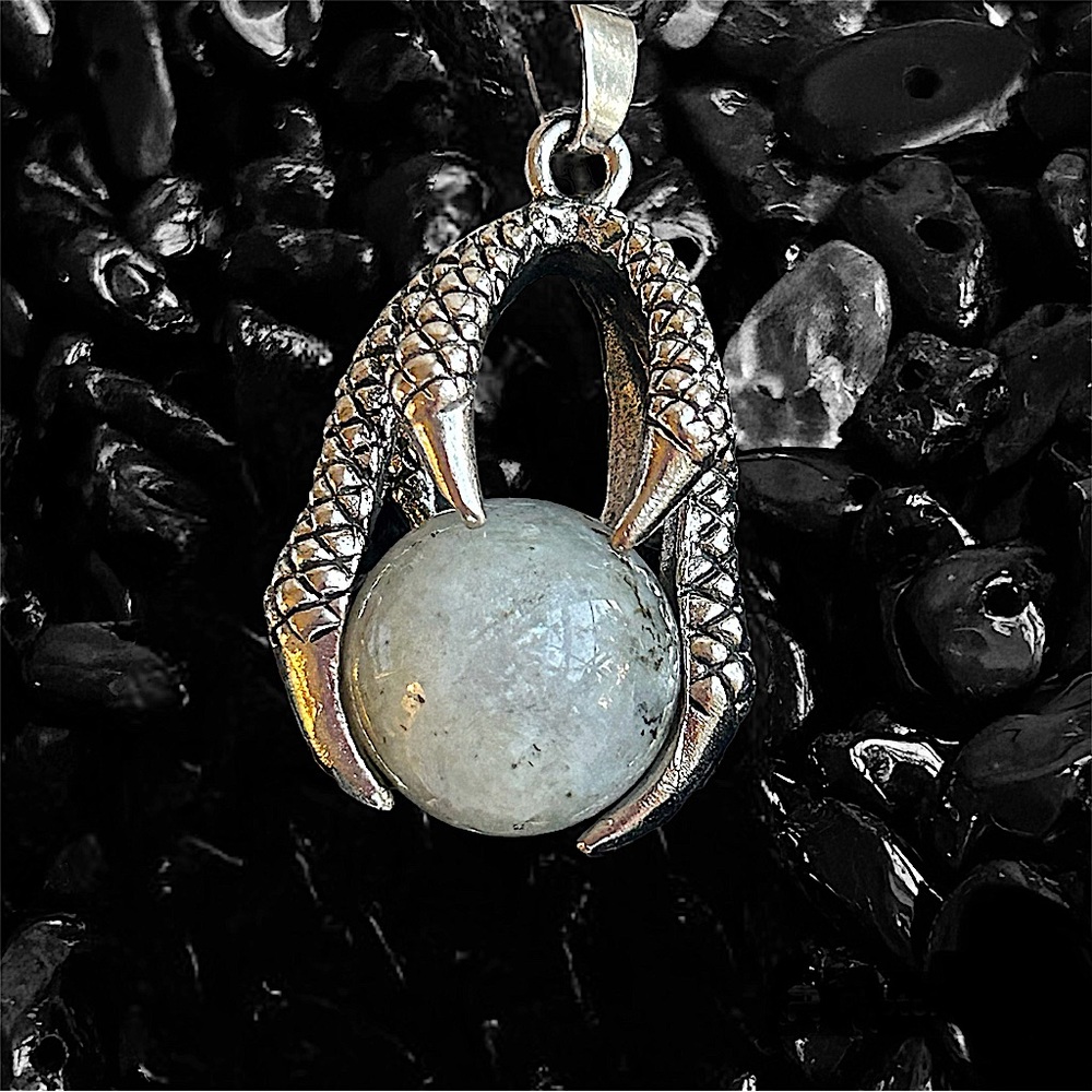 Dragon Claw Charm Holding  Labradorite Mini Sphere- Unisex